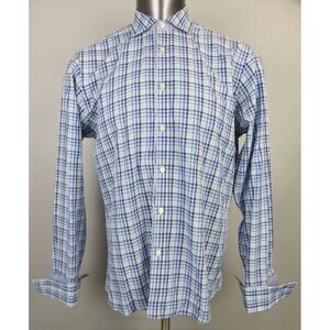 Mens Ted Baker Archive Long Sleeve‎ Button Front Dress Shirt 16.5 French Cuffs